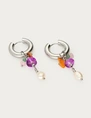 My Jewellery Earring hoop orange purple pearl MJ12733