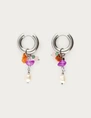 My Jewellery Earring hoop orange purple pearl MJ12733