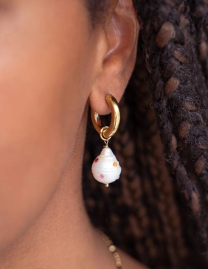 My Jewellery Earring hoop pearl strass MJ11052
