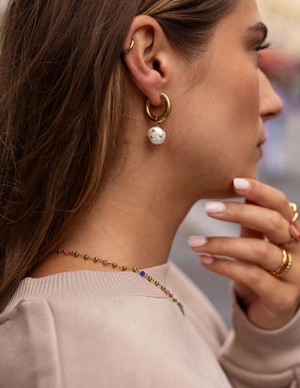 My Jewellery Earring hoop pearl studs MJ11051