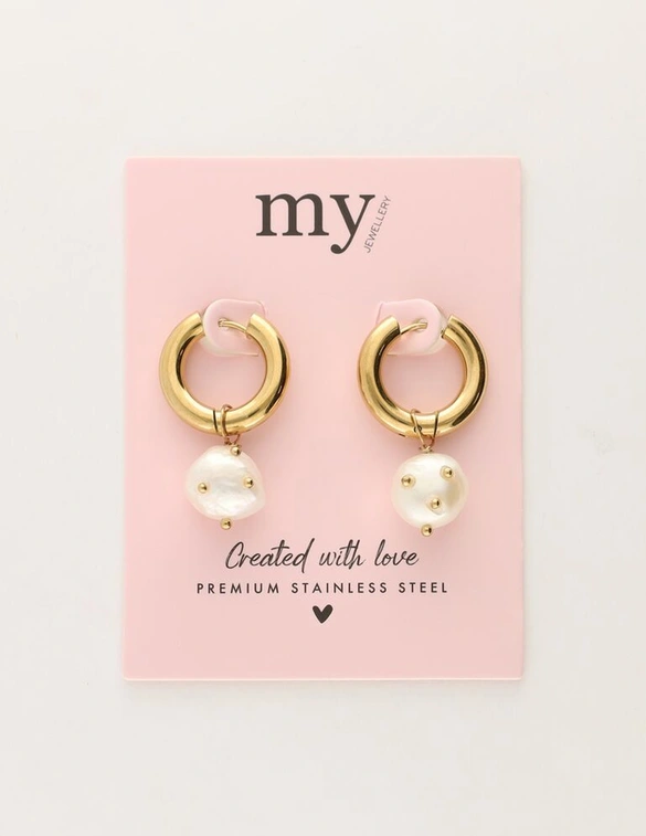 My Jewellery Earring hoop pearl studs MJ11051