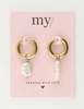My Jewellery Earring hoop pearls 2 sizes MJ09710