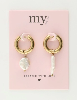 My Jewellery Earring hoop pearls 2 sizes MJ09710