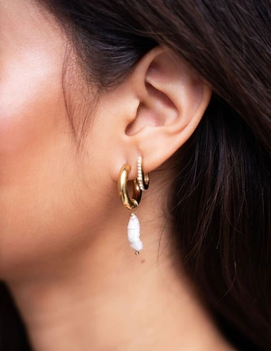 My Jewellery Earring hoop pearls 2 sizes MJ09710