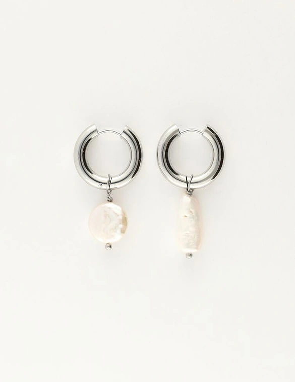 My Jewellery Earring hoop pearls 2 sizes MJ09710