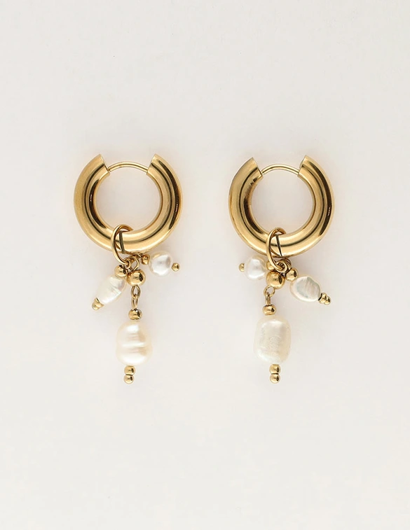 My Jewellery Earring hoop pearls MJ12007