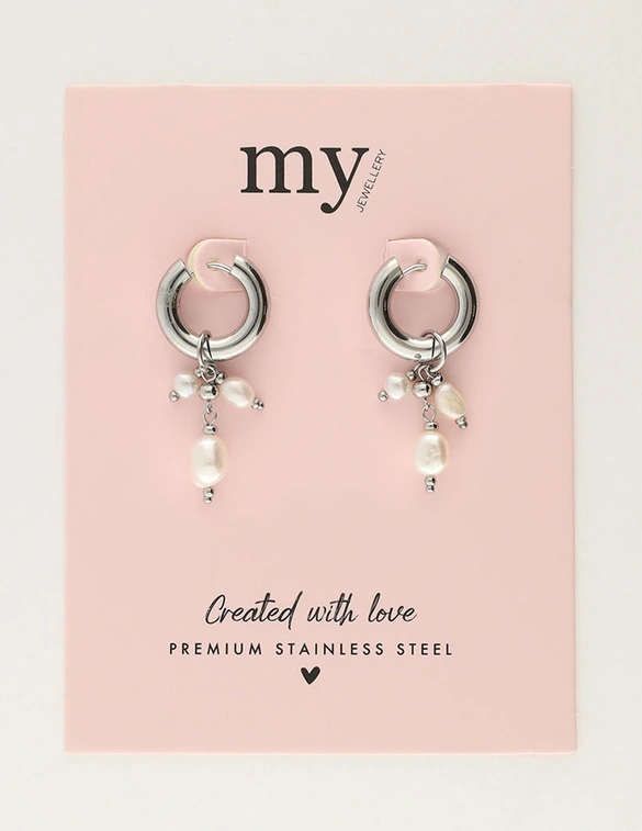 My Jewellery Earring hoop pearls MJ12007