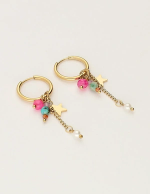 My Jewellery Earring hoop pink pearl MJ12010