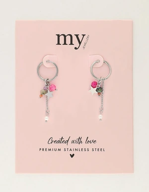 My Jewellery Earring hoop pink pearl MJ12010