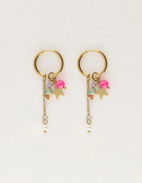 My Jewellery Earring hoop pink pearl MJ12010