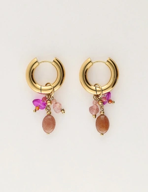 My Jewellery Earring hoop pink stones MJ12008