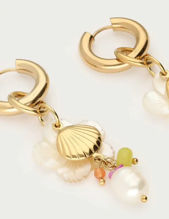 My Jewellery Earring hoop shell beads pearl MJ13167