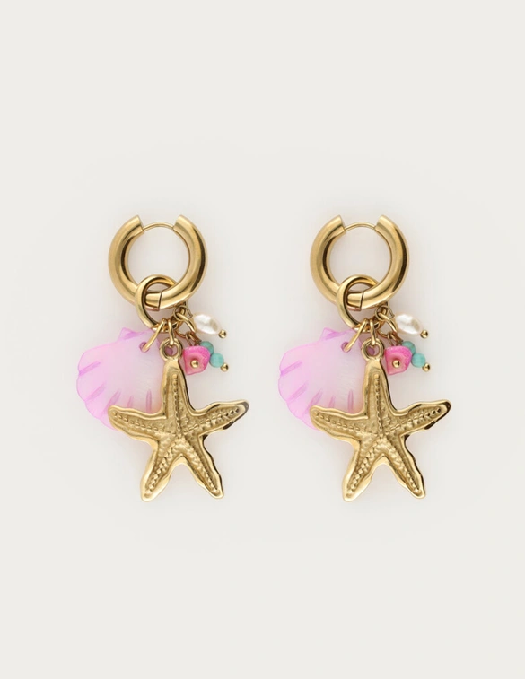My Jewellery Earring hoop starfish beads MJ13162