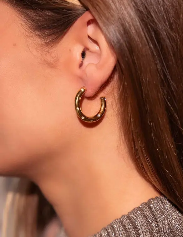 My Jewellery Earring hoop strass irregular MJ09483