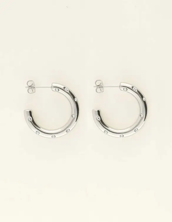 My Jewellery Earring hoop strass irregular MJ09483