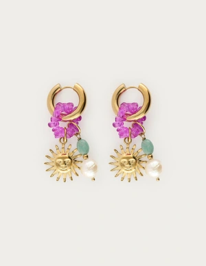 My Jewellery Earring hoop sun pearl pink MJ13169