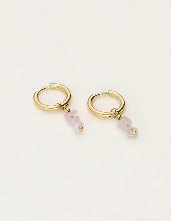 My Jewellery Earring hoops 3 stones lilac MJ09698