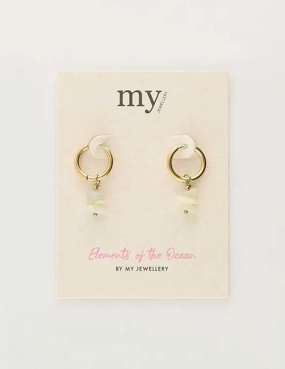 My Jewellery Earring hoops 3 stones mint MJ09702