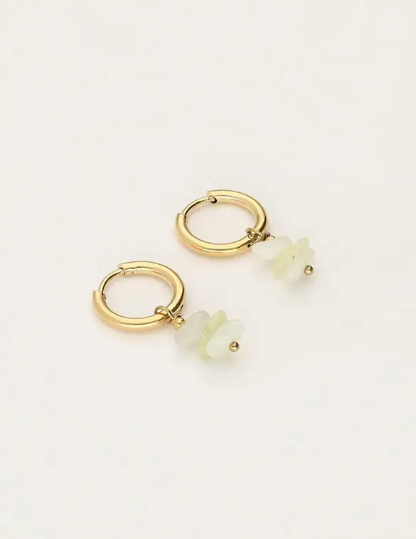 My Jewellery Earring hoops 3 stones mint MJ09702