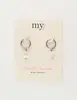 My Jewellery Earring hoops 3 stones white MJ09705