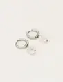 My Jewellery Earring hoops 3 stones white MJ09705