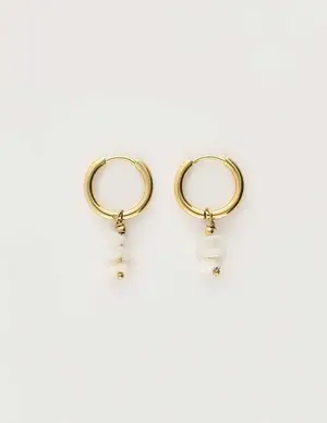 My Jewellery Earring hoops 3 stones white MJ09705