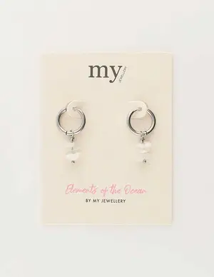 My Jewellery Earring hoops 3 stones white MJ09705