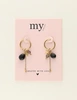 My Jewellery Earring hoops black stones MJ10023