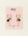 My Jewellery Earring hoops black stones MJ10023