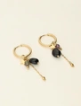 My Jewellery Earring hoops black stones MJ10023