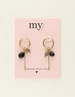 My Jewellery Earring hoops black stones MJ10023