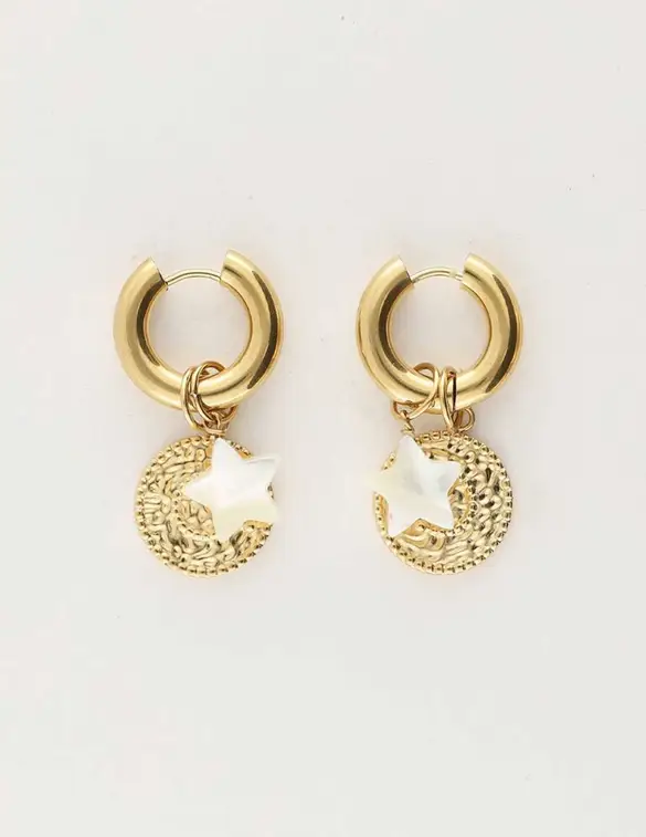 My Jewellery Earring hoops coin star MJ10484