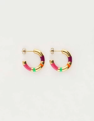My Jewellery Earring hoops coloured stripes MJ10465