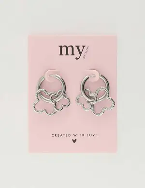 My Jewellery Earring hoops double clover MJ10335