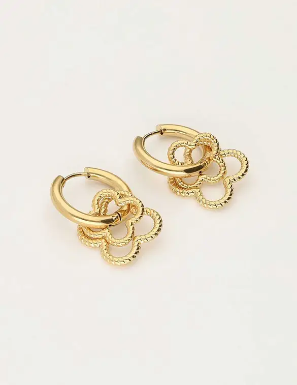 My Jewellery Earring hoops double clover MJ10335