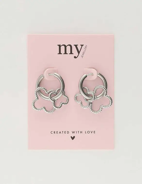 My Jewellery Earring hoops double clover MJ10335