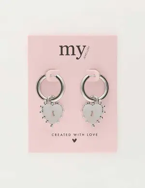My Jewellery Earring hoops heart lock MJ10327