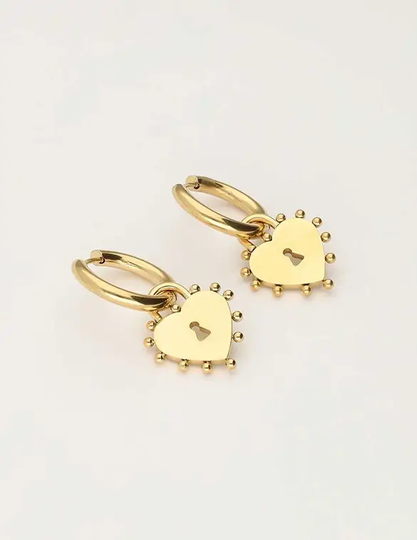 My Jewellery Earring hoops heart lock MJ10327