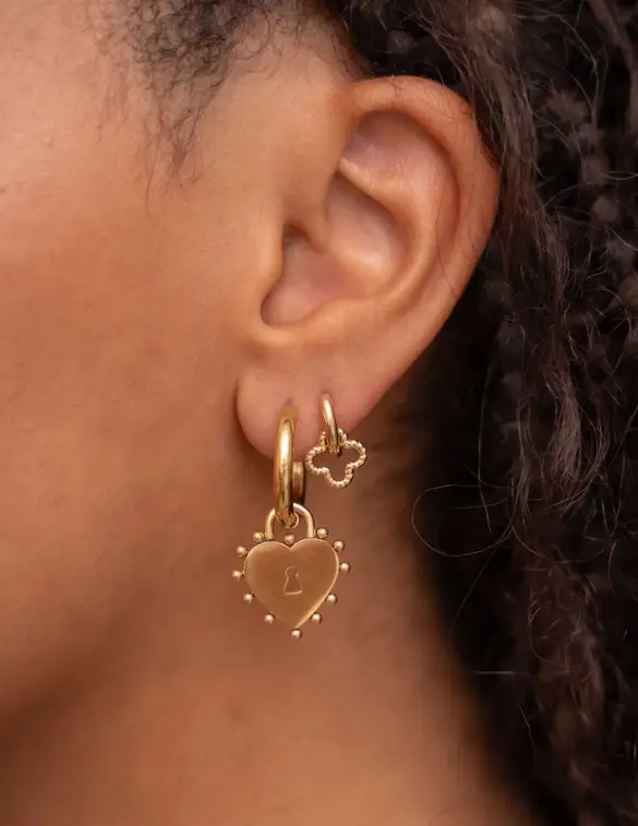 My Jewellery Earring hoops heart lock MJ10327