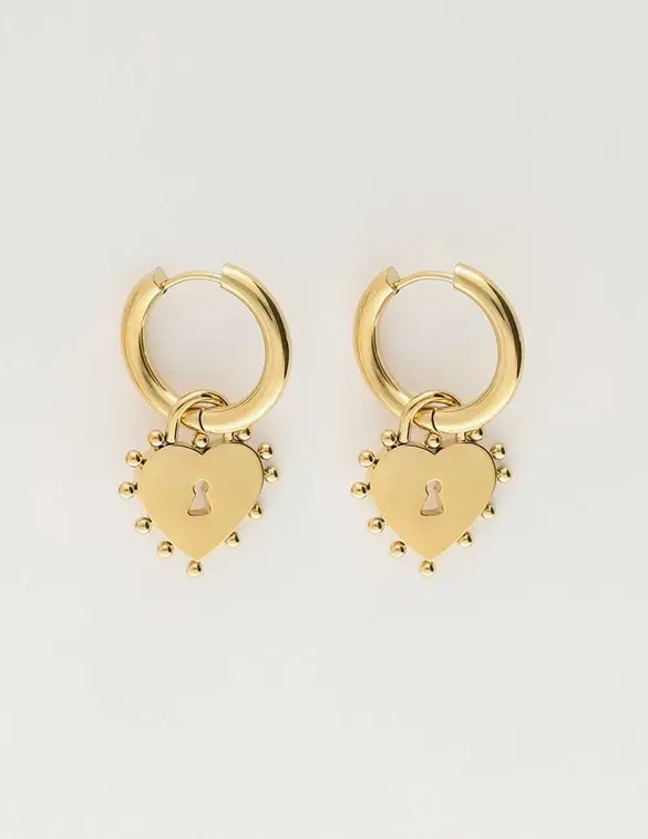 My Jewellery Earring hoops heart lock MJ10327