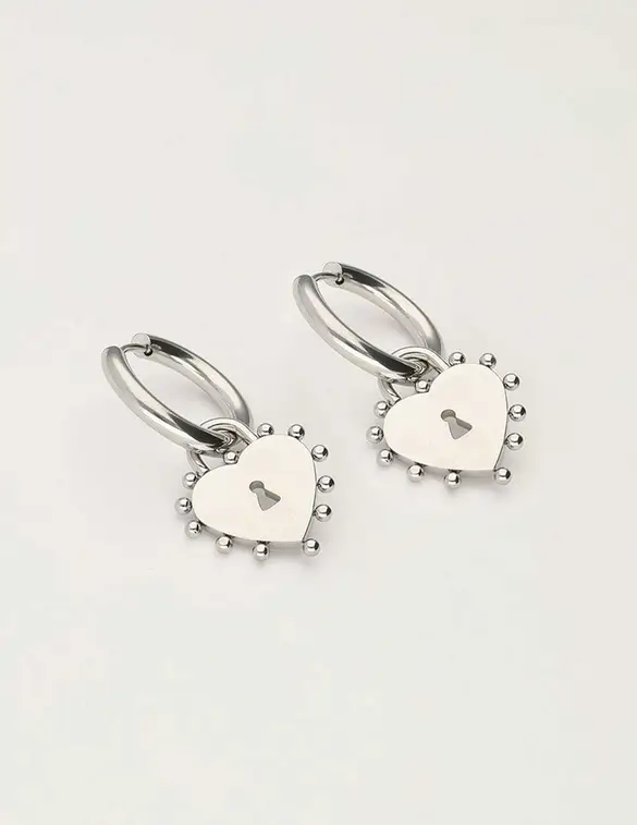 My Jewellery Earring hoops heart lock MJ10327