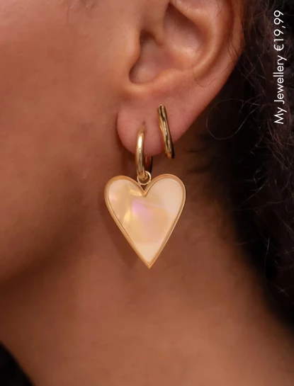 My Jewellery Earring Hoops Pearl Heart