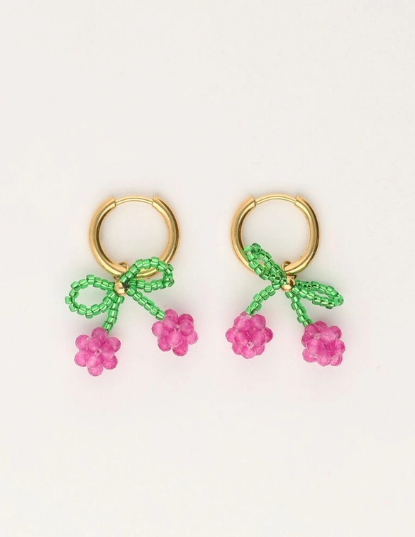 My Jewellery Earring hoops pink cherry MJ10970