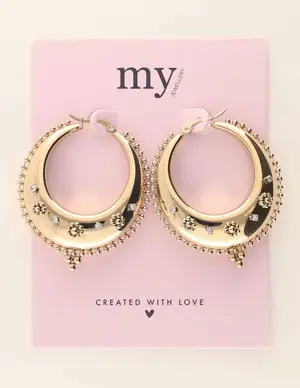 My Jewellery Earring hoops with beads MJ08342