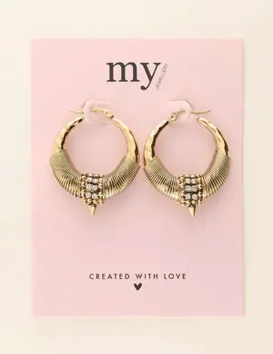 My Jewellery Earring hoops with strass beads MJ08344