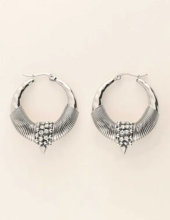 My Jewellery Earring hoops with strass beads MJ08344