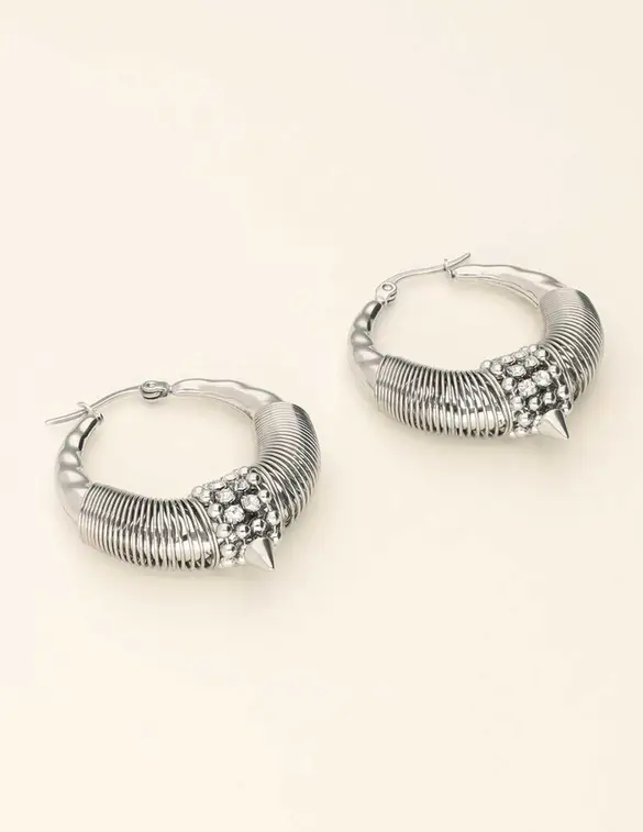 My Jewellery Earring hoops with strass beads MJ08344