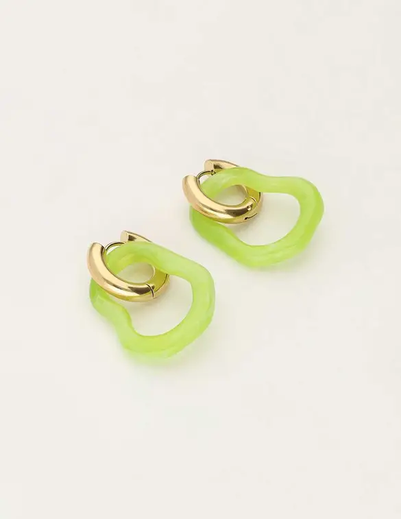 My Jewellery Earring resin organic green small MJ09748