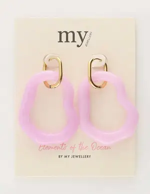 My Jewellery Earring resin organic lilac big MJ09744