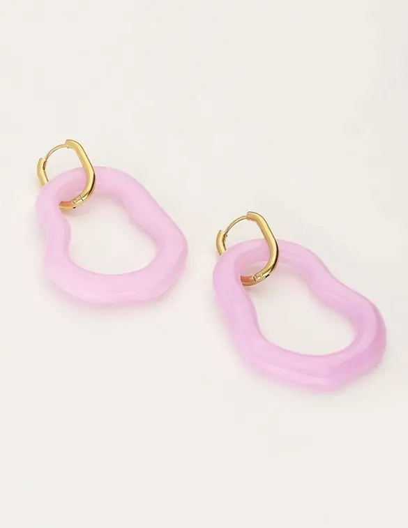 My Jewellery Earring resin organic lilac big MJ09744